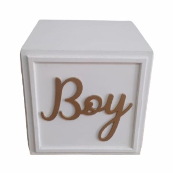 Cubo Madeira Branco Boy 